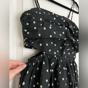 Polka Dots Cut Out Waist Cami Dress, size S